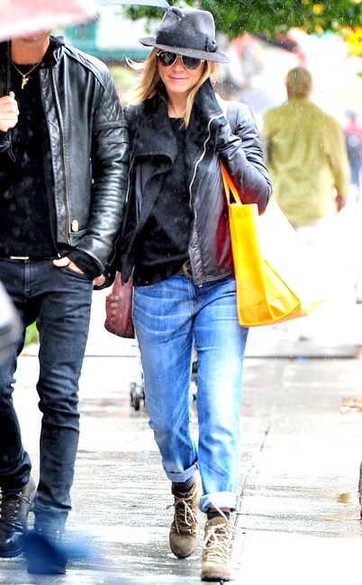 Jennifer Aniston, Rainy Day Style
